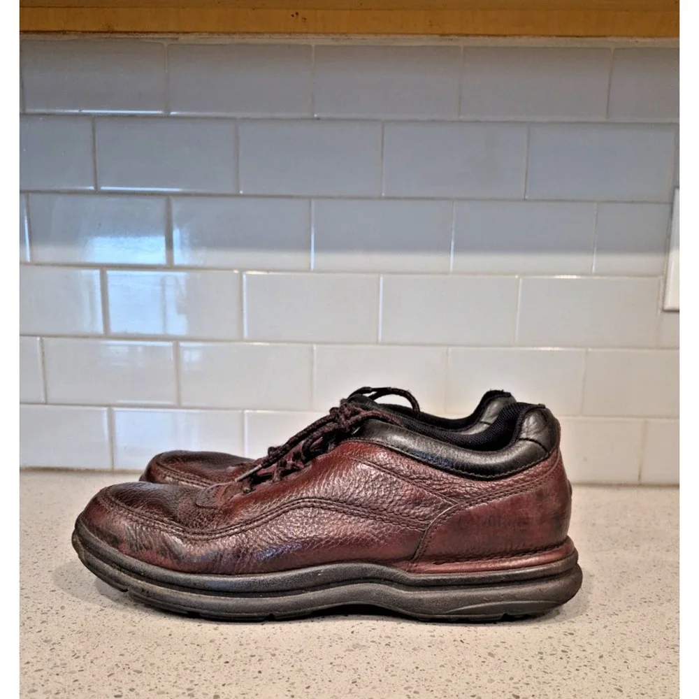 Rockport Brown Leather Comfort Shoes Sz 12 Lace up 501383 Walking Hiking Casual